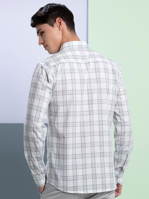 OTTO - Aqua Checkered Casual Shirt. Trim Fit - OSF4GV_1