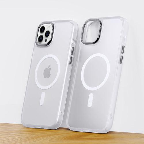 iPhone 15 Series : Frosted Matte MagSafe Case with Armor Metal Camera Lens