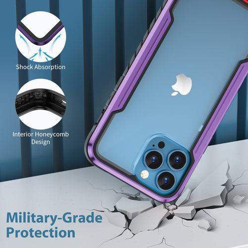 iPhone 14 Pro / Max Case - Deep Purple Defence Shield Metal Cover | Military Grade Protection