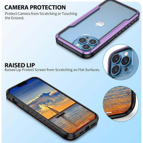 iPhone 14 Pro / Max Case - Deep Purple Defence Shield Metal Cover | Military Grade Protection