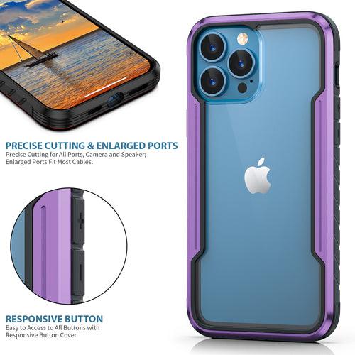 iPhone 14 Pro / Max Case - Deep Purple Defence Shield Metal Cover | Military Grade Protection