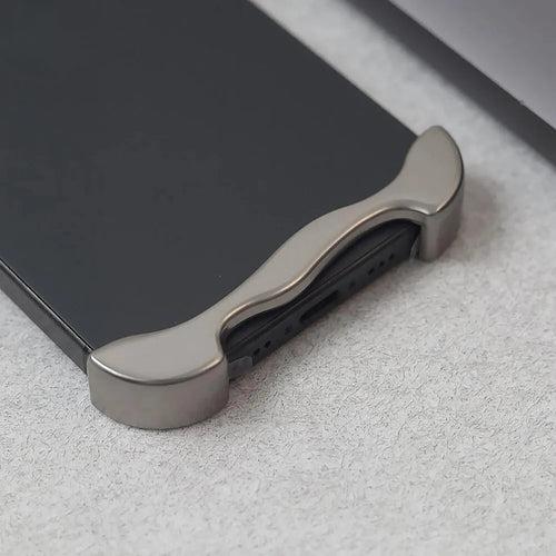 iPhone 15 Plus Bumper Case: Minimalist Titanium Metal Frame with Camera Rings