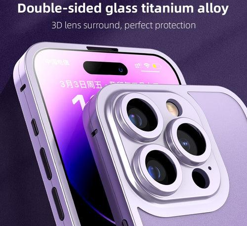 iPhone 14 Pro Max 360 Degree Cover - Titanium Alloy Ultra Thin Metal Case with Camera Protection