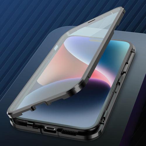 iPhone 14 Pro Max Metal Cover : [Front Screen Guard + Back Case] Magnetic Lock with MagSafe Stand