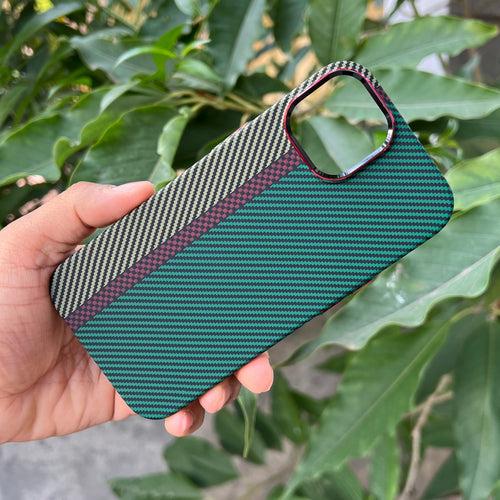 iPhone 15 Cover: Real Aramid Carbon Fiber Three Color Kevilar Case