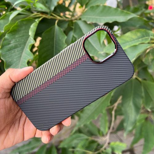 iPhone 15 Cover: Real Aramid Carbon Fiber Three Color Kevilar Case