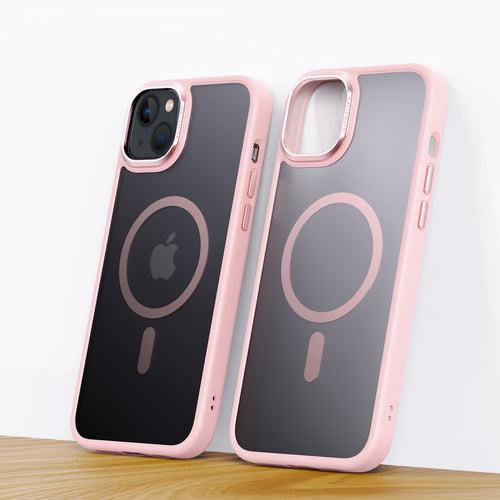 iPhone 15 Plus Cover : Frosted Matte MagSafe Case with Armor Metal Camera Lens