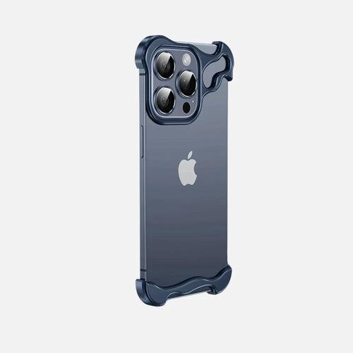 iPhone 15 Pro Bumper Case: Minimalist Titanium Metal Frame with Camera Rings