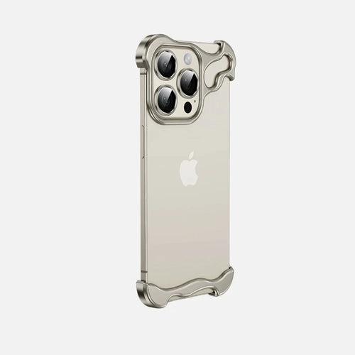 iPhone 15 Pro Bumper Case: Minimalist Titanium Metal Frame with Camera Rings