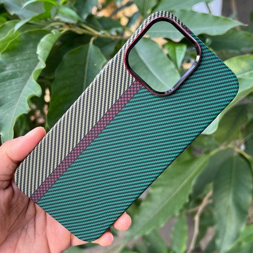 iPhone 15 Pro Cover: Real Aramid Carbon Fiber Three Color Kevilar Case