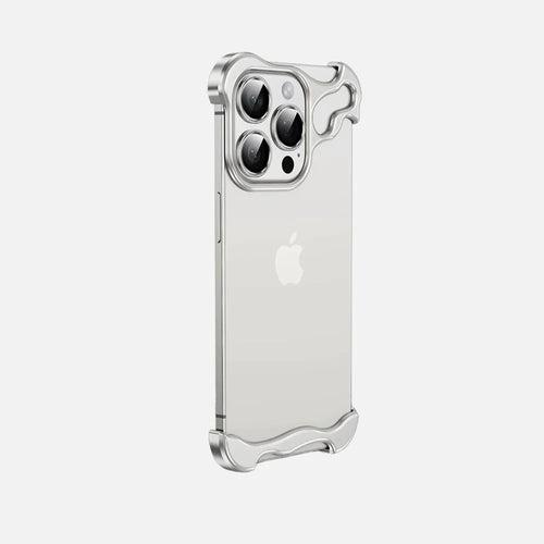 iPhone 15 Pro Bumper Case: Minimalist Titanium Metal Frame with Camera Rings