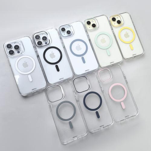 iPhone 15 Plus Cover - Luxury MagSafe Anti-Yellow Clear Case