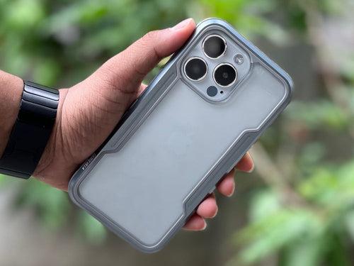 iPhone 14 / Pro / Max / Plus Case - Grey Defence Shield Metal Cover | Military Grade Protection