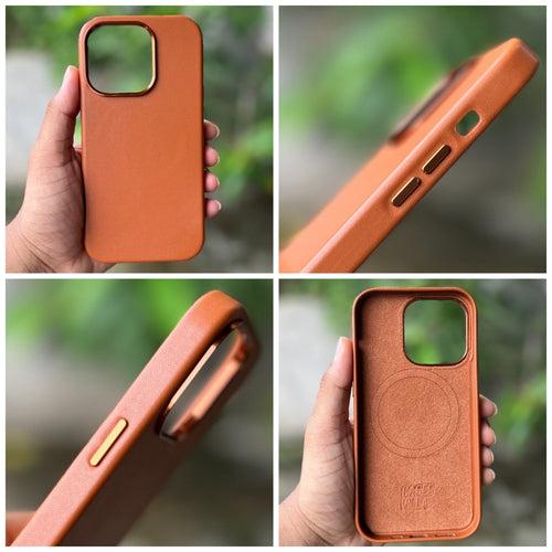 iPhone 14 Plus Cover- Genuine Leather Case with Mag-Safe (Popup Animation)