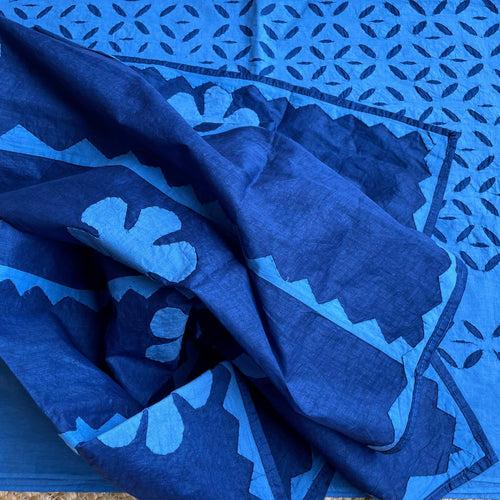 Blue Applique Dupatta Kurta set