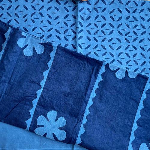 Blue Applique Dupatta Kurta set