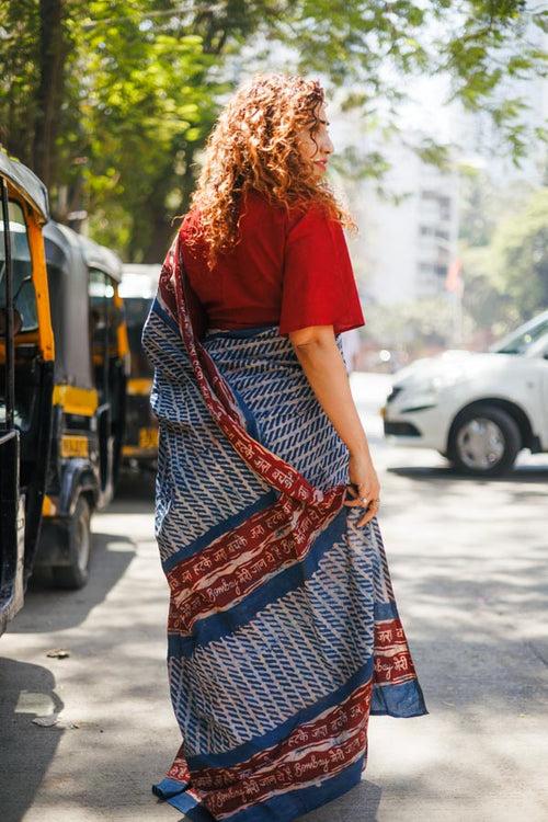 Cotton Indigo printed Bombay Meri Jaan