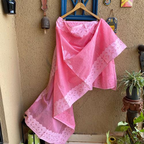 Baby Pink Applique Dupatta