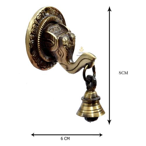 Brass Decorative Elephant Face Wall Bell