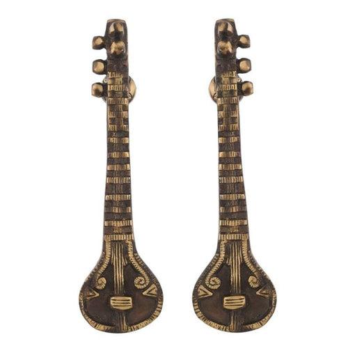 Homemade Sitar Design Brass handle outdoor Indoor Kitchen Door Knobs