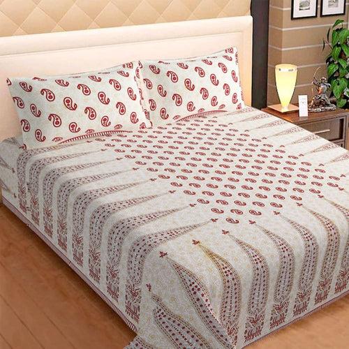 Royal Red Cotton Jaipuri Bedsheet (Double bed)