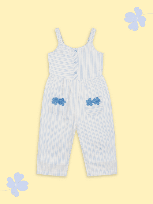 Blue stripe Lurex Elegance Girls Jumpsuit