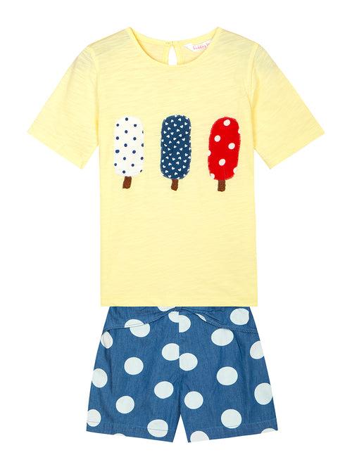 Ice Cream T-shirt with Denim Shorts