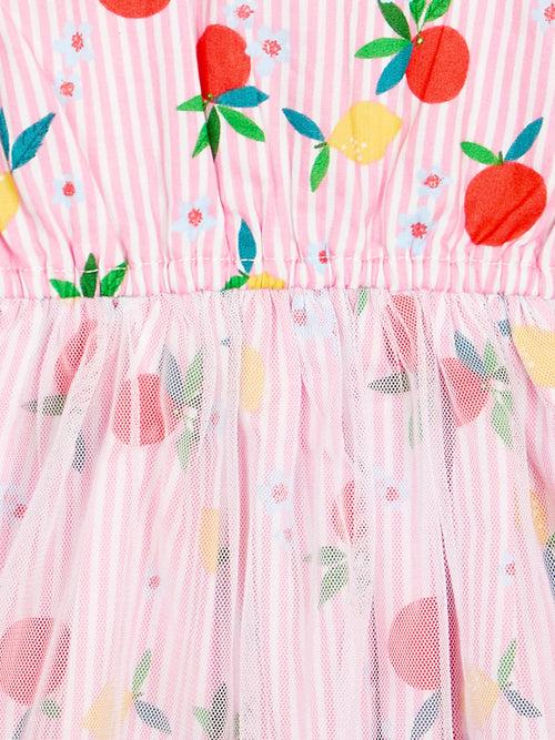 Pink Strawberry Bloom Cotton Cambric Girls Dress