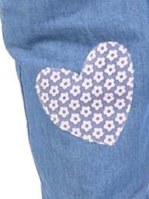 Stylish Girl Denim Pants with Heart Fabric Patch by BuddingBees