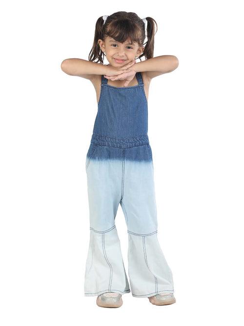 Elegent junior Ombray Effect Blue Denim Jumpsuit for Girls