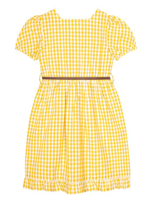 Girls Checked Short Sleeve Dress