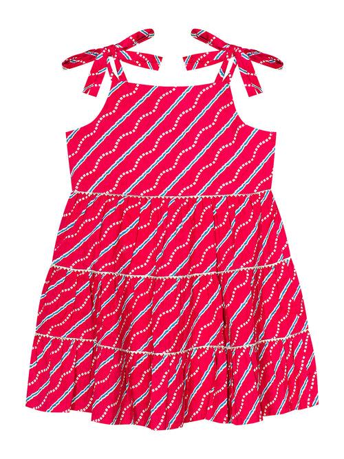 Cotton Pretty in Pink girls spotty dress