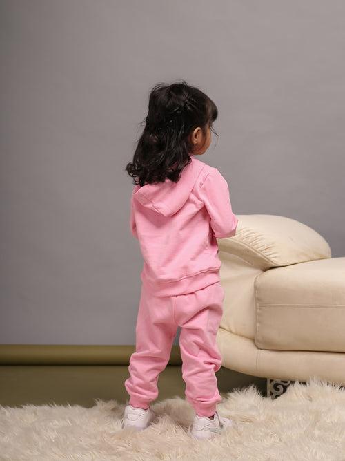 Girls Pink Bear Hoodie & Joggers Set for girls