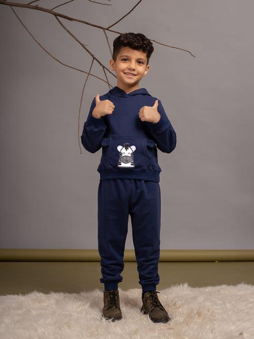 Boys Fox Blue Hoodie & Joggers Set