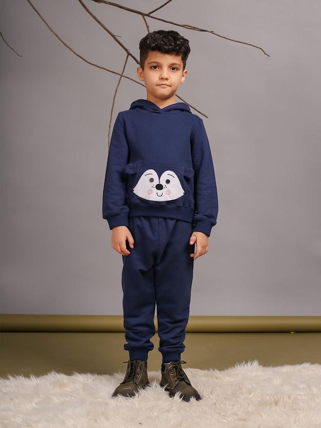 Boys Fox Blue Hoodie & Joggers Set