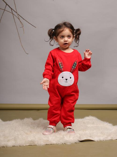 Girls Rabbit Rabbit Charm Onesie in Jersey Fleece by Budding Bees