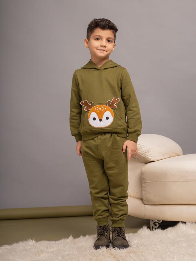 Boys Deer Hoodie & Joggers Set