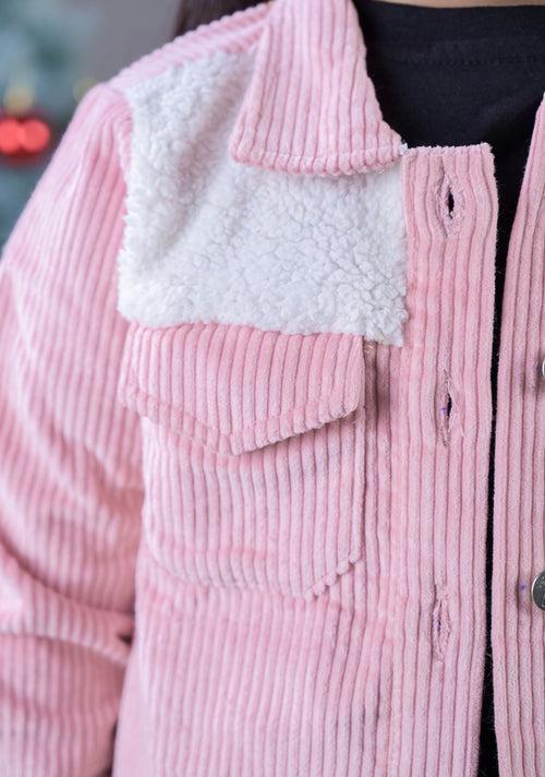 Budding Bees Girls Pink Corduroy Jacket