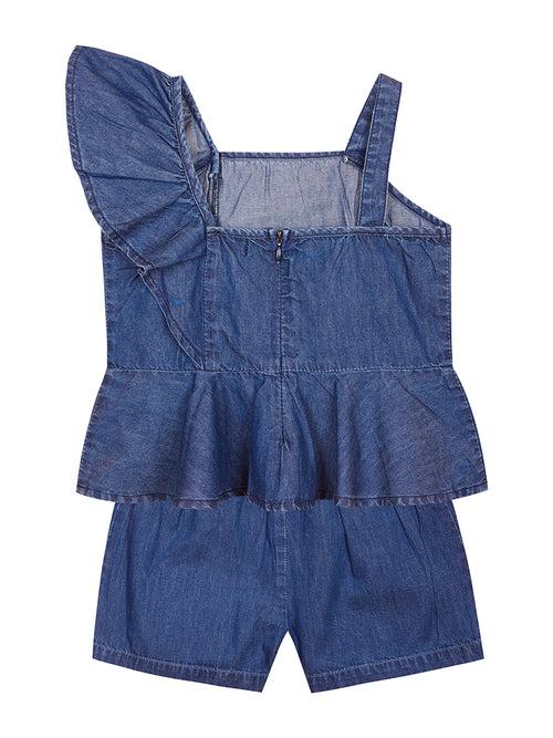 Denim Delight Girls Top & Short Set