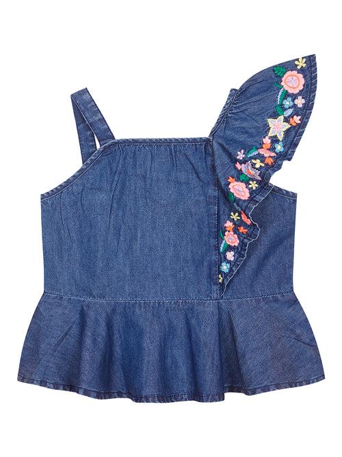 Denim Delight Girls Top & Short Set