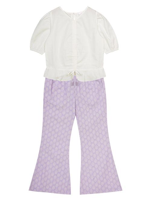 Girls Cotton Blouse with Palazzo Set