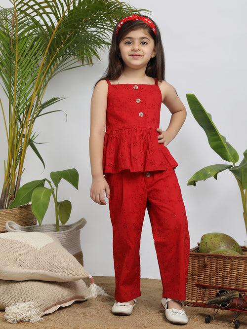 Schiffli Embroidered Coordinating Top & Pant Set