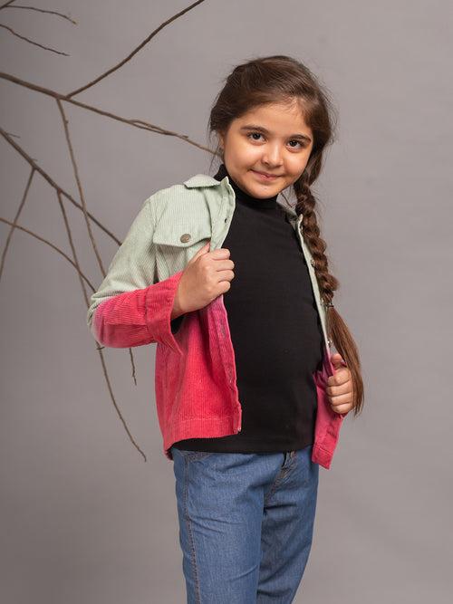 Budding Bees girls Pink Ombre Corduroy Jacket