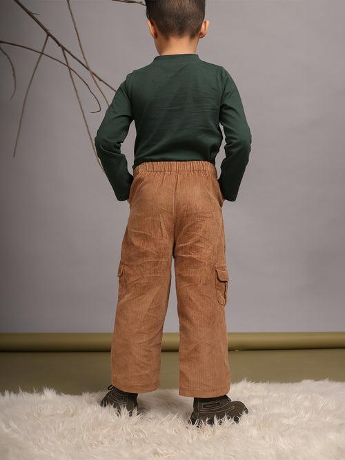 Solid Corduroy Flap Pocket Trouser