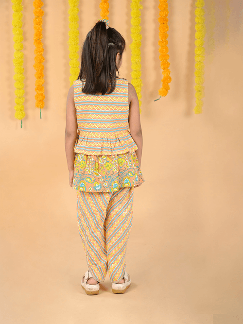 Jaipuri Block Print Dhoti with Scrunchie