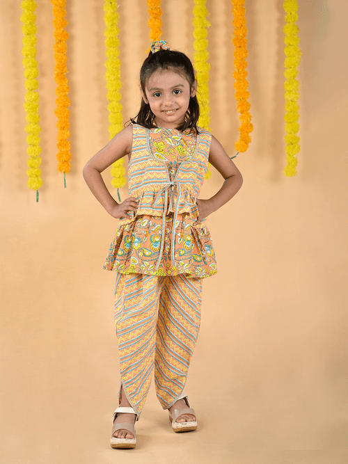 Jaipuri Block Print Dhoti with Scrunchie