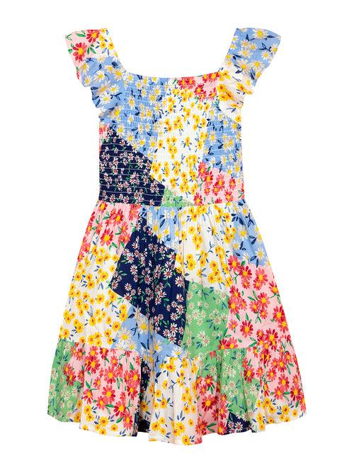 Trendy Smocked Patchwork Dress