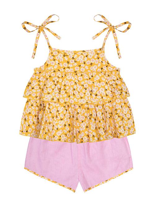 Floral Cotton Top-Shorts Set