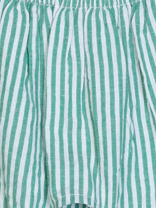 Chic Pleats Striped Crop Top