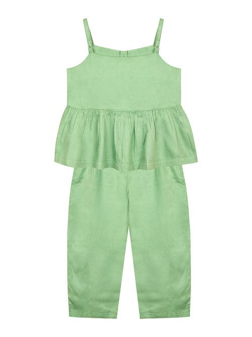 Emerald Elegance Green Solid Co-ord Set